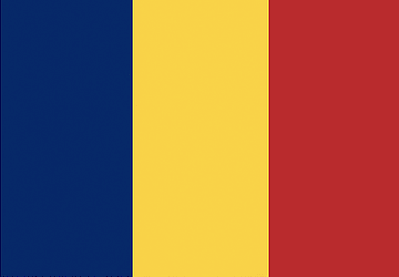 National flag of Chad with blue, yellow, and red vertical stripes.